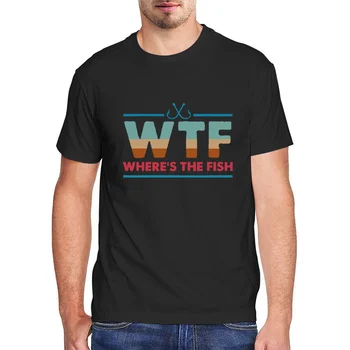 Kur yra žuvų, T-Marškinėliai Vyrams, Drabužiai Juokinga WTF Grafinis T Vintage Marškinėliai trumpomis Rankovėmis Tees Atsitiktinis streetwear Vyrų Viršūnes EU Dydis