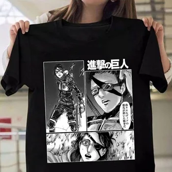 Harajuku 90-ųjų Vasarą Moterys Marškinėliai Ataka Titan Spausdinti Trumpas Rankovės marškinėliai Moteriška Mada Moteris Palaidinės 2022 y2k Drabužius Viršūnės
