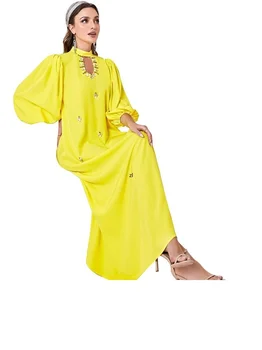 Jalabiya Abaja Musulmonų Suknelė Moterims Žibinto Lankelį Su Deimantu, Laisvus Drabužius 2022 Mados Naujas Elegantiškas, Prašmatnus Musulmonų Šalis Maxi Suknelė