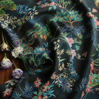 Aukštos kokybės grynos ramės (kiniškosios dilgėlės) audiniai kratinys Gražus Augalas, Spausdinimo audinio High-end drabužiai suknelė 