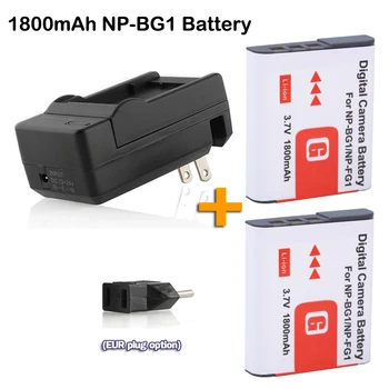 2x NP-BG1 Baterija NP-FG1 NP BG1 Kamera bateria + DC Įkroviklis su Es adapteris, skirtas 