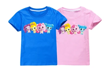 Vaikų Širdies Ping 2-16Y vasaros mergaitės trumpi rankovėmis apvalios kaklo marškinėliai berniukams ir mergaitėms mielas sporto atsitiktinis animacinių filmų top drabužiai