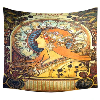 1901 Lauro Alphonse Mucha Art Nouveau Stiliaus Plakatas Gobelenas Dizaino Namų Puošybai Sienos