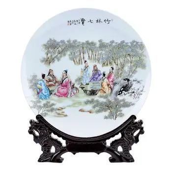 Jingdezhen Keramika Pav Qixian Dekoratyvinės Plokštės Kabinti Plokštė Namų Apdailą Dekoratyviniais Rankdarbiai