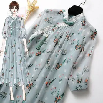 2022 naujas kinijos hanfu suknelė retro qipao trumpas rankovės mados stiliaus suknelė moterims prarasti atsitiktinis kasdien cheongsam nėrinių suknelė g568