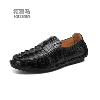 hulangzhishi Vyrų krokodilo odos batai Gryna vadovas Laisvalaikio bateliai patogus vyrų Vairavimo batai minkšti laisvalaikio batai vyrams