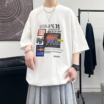 Streetwear Juokingi Grafikos Vyrų marškinėliai Hip-Hop Retro Top mens dizainerio drabužius Harajuku Derliaus Spausdinimo Medvilnės trumpomis Rankovėmis Tees
