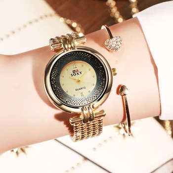 Moterų Laikrodžiai Mados Išskirtinį Žiūrėti Moterų Aukso Apyrankės, Laikrodžiai Prabangos Ponios Žiūrėti Reloj Mujer 2019 Nauja siunta Laikrodis
