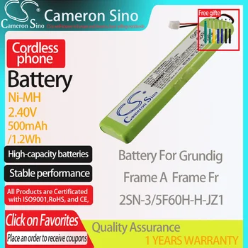 CameronSino Baterija Grundig Frame Rėmo, Fr tinka Grundig 2SN-3/5F60H-H-JZ1 Belaidžius telefono Baterija,antžeminių laidinių telefono linijų 500mAh baterija
