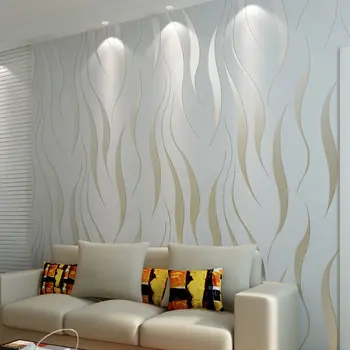 Sidabro 3d, Abstraktūs Pilkas Dryžuotas Tapetai Roll Šiuolaikinės 3d Reljefinis Modelis Sienos Popieriaus, Miegamojo Kambarį, Namų Dekoro Smėlio spalvos