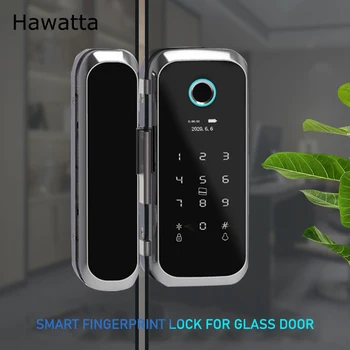 Hawatta Home Office Keyless Skaitmeninis Užraktas, pirštų Atspaudų Slaptažodį IC Kortelės Nuotolinis Atrakinimas Stiklo Durų Užraktas