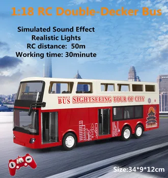 Naujas RC Dviaukštis Ekskursijos Autobusu Nuimamas Open-Top Autobusų Modelis Žaislas Su Viena Pagrindinių Durų Atidarymo RC Atstumas: 50m, Transporto priemonės Modelis