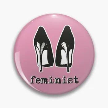 Stiletto Feminizmo Pritaikoma Minkštas Mygtuką Pin Apykaklės Animacinių Filmų Mados Ženklelis Sagė Mielas Kūrybos Skrybėlę, Moteris Dovaną Meilužis Drabužiai