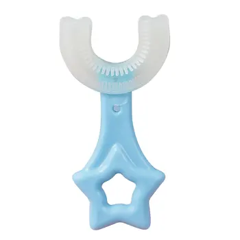 Dantų šepetėlis U-formos Rankinė Mokymo dantų šepetėlį Vaikų Valymo Šepetėlis U-formos Gumos Minkštu Šepečiu