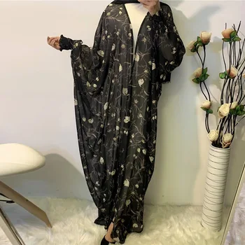 Abaja Miss Kimono Turkijos Spausdinti Skraiste, Bangladešas Burka Cardigan Skraiste Arabų Dubajus Festa Suknelė Kaftan Musulmonų Islamo Moteris
