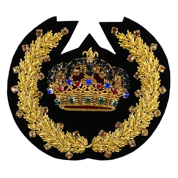 5pieces Derliaus Royal Crown Pleistras Indijos Šilko Aplikacijos Emboridery Diamond Ženklelis Aukštos Kokybės Drabužius Dekoruoti Siuvimo TH1294