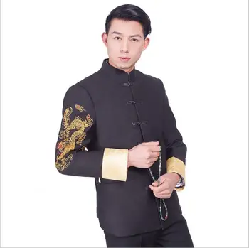 Zhongshan, Kinija Nacionalinių kostiumų Jaunimo drabužių Kinų stiliaus tradiciniai kostiumai, striukė + Kelnės vyrų Drabužis vyrų Kungfu drabužiai