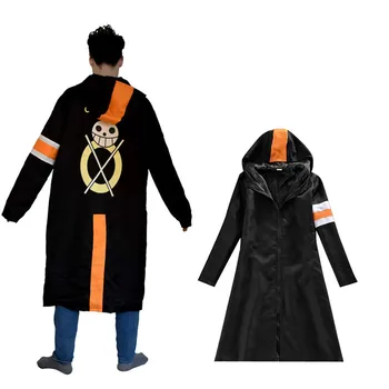 Vienas Gabalas Cosplay Kostiumų Trafalgaro Teisės Apsiaustu Vyrų Suaugusiųjų Juodas Paltas Japonų Anime ilgomis Rankovėmis Su Skrybėlę Kietas Stilius