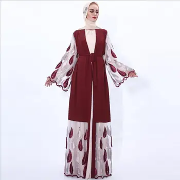 Mados atidaryta musulmonų abaja musulmonų kimono peignoir moterų kaftan turkijos Rūbeliai Musulmonų islamo megztinis suknelė ramadanas ropa F1762
