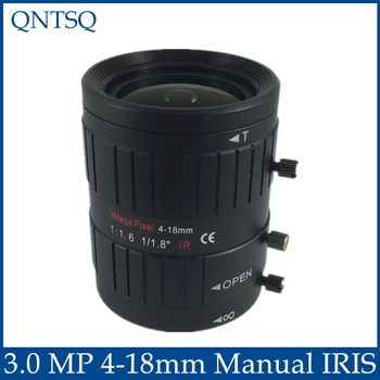 3MP. Objektyvo susitikti HD tinklo kameros, 4-18mm Vadovas Iris objektyvas 1/1.8 c mount F1.6 CCTV Lens.CY-c0418mm-3MP